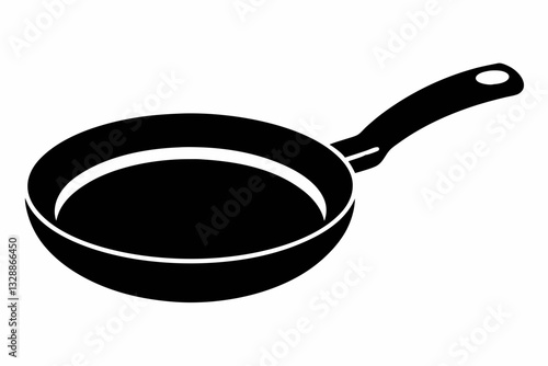 frying pan line art silhouette vector illustration