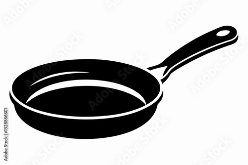 frying pan line art silhouette vector illustration