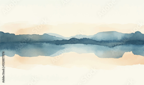 watercolor minimalistic landscape background	
