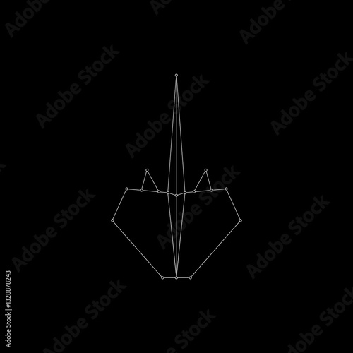 Wallpaper Mural Stingray Fish Polygonal Lines, can use for Logo, Pictogram, Aquatic Animal Figure, Website, Apps, or Graphic Design Element. Vector Illustration Torontodigital.ca