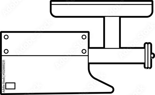 Butcher meat grinder outline vector