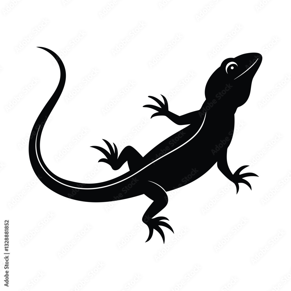 Naklejka premium Lizard Vector silhouette isolated on white background