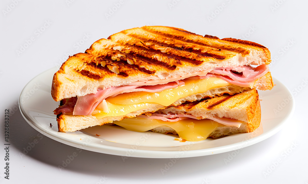 Grilled ham and cheese sandwich with melted cheese Grilled ham and cheese sandwich with melted cheese