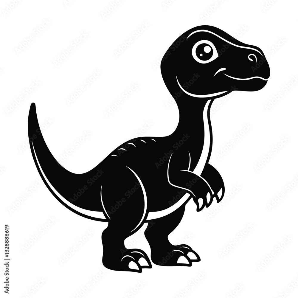 Dinosaur Silhouette Isolated On White Background Vector Illustration Dinosaur Silhouette Isolated On White Background Vector Illustration