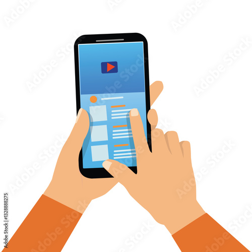  woman hand holding the mobilephone and using Phone . vector