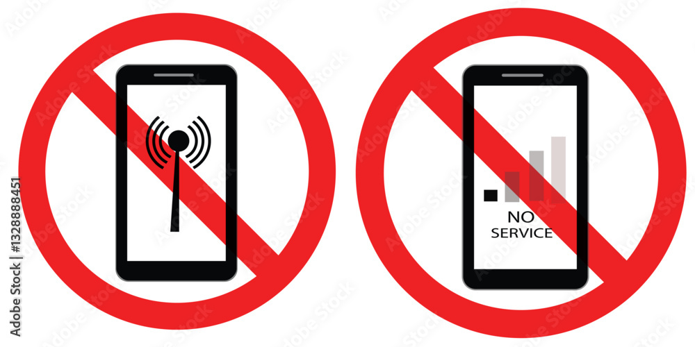 No wifi on smartphone icon and no service wifi icons . Mobile phone wifi signal icon. Bad internet connection sign No wifi on smartphone icon and no service wifi icons . Mobile phone wifi signal icon. Bad internet connection sign