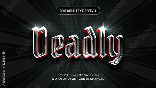 Deadly modern comic style 3d editable text effect graphic style