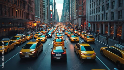NYC Yellow Cab Traffic Jam: A City That Never Sleeps