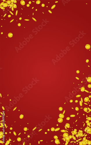 Business Golden Currency Vector Red Background.