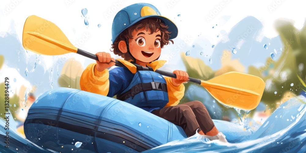 Obraz premium River Rafting Adventure Banner