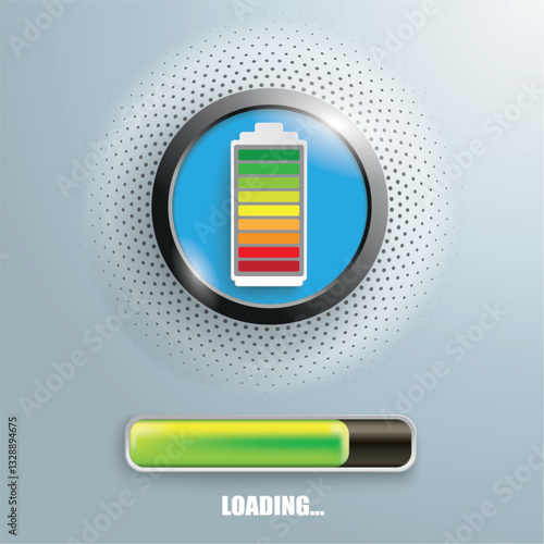 Battery Button Halftone Loading