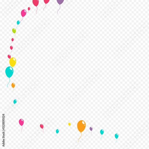 Red and Green and Yellow Realistic Baloon Vector