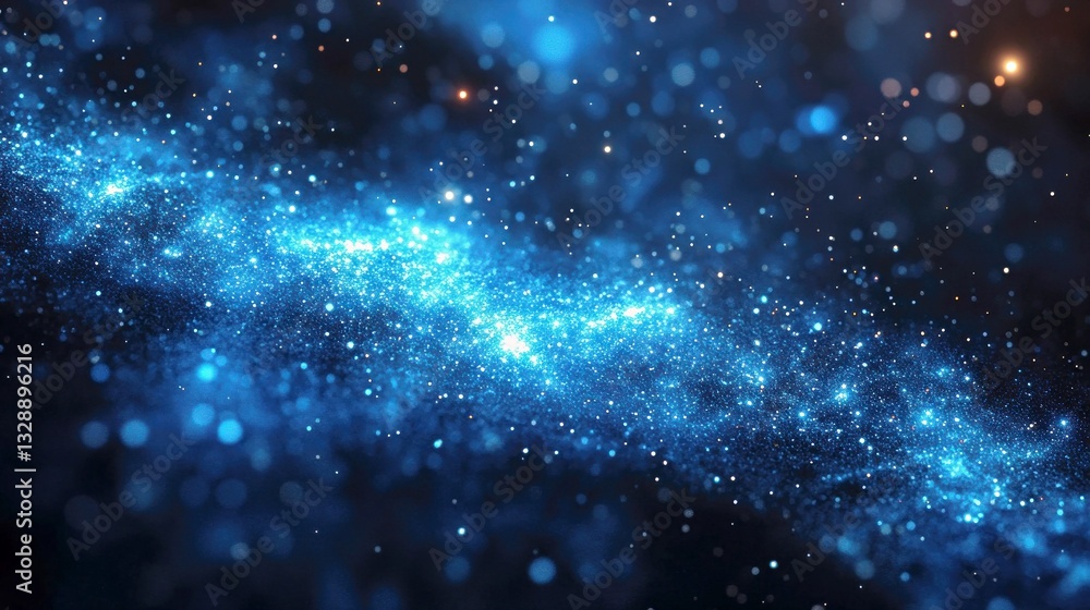 Obraz premium Ethereal galaxy and stars in cosmos. Universe spans the night sky with celestial nebula. Astronomy theme, ethereal feel, stellar background for mockups and templates.