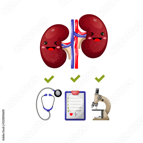 Illustration of preventive examination of kidneys