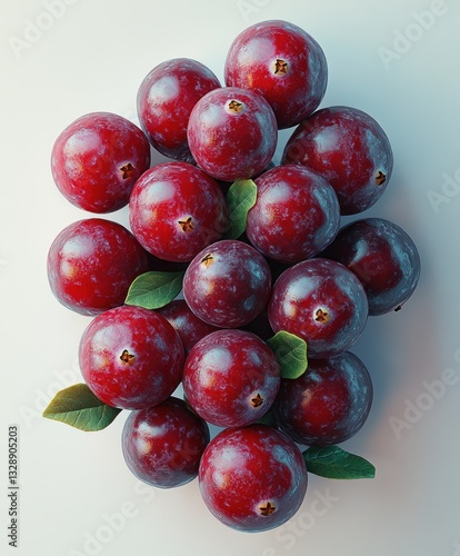 Wallpaper Mural Floating Ripe Juicy Cranberries in Air Isolated on White Background Torontodigital.ca