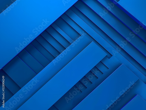 Blue geometric three-dimensional layered background materials