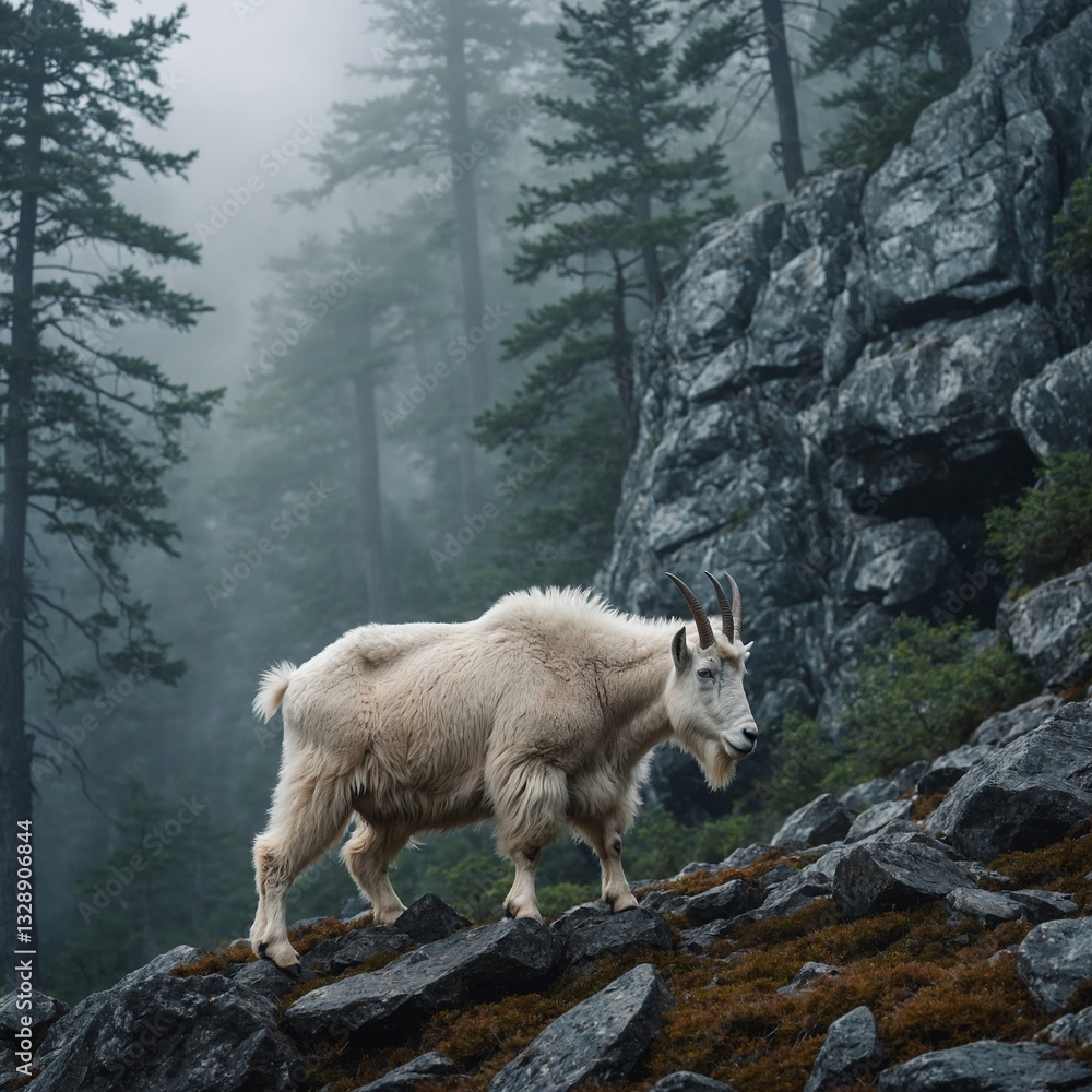 Fototapeta premium mountain goat in the alps