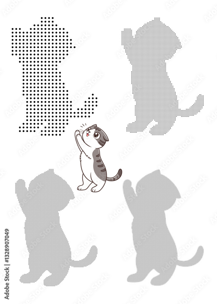 Dotted cat vector