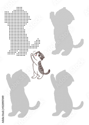 Obraz na płótnie Dotted cat vector w salonie