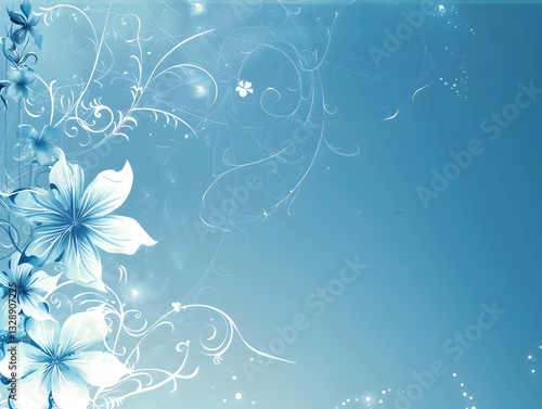 Light blue floral decorative background image