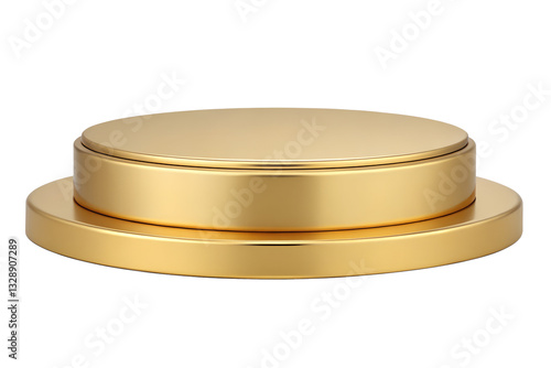 podium pedestal gold for product display isolated on transparent background 