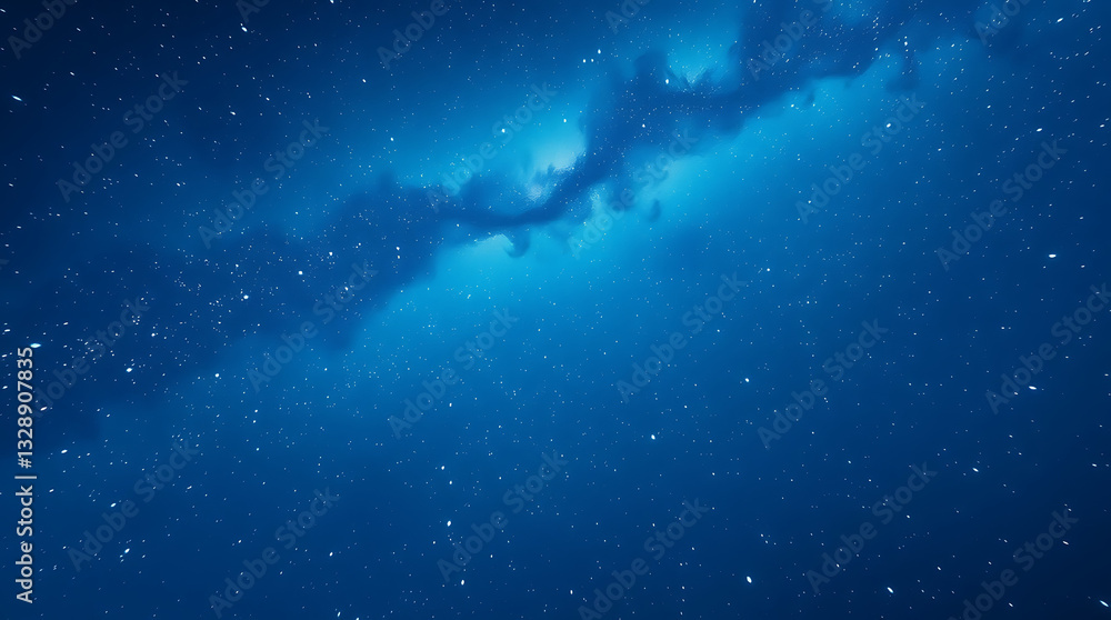 Fototapeta premium blue night sky milky way and star on dark background with noise and grain, Created with generative AI.