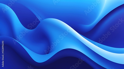 Wallpaper Mural Dynamic Blue Abstract Waves for Modern Design Torontodigital.ca