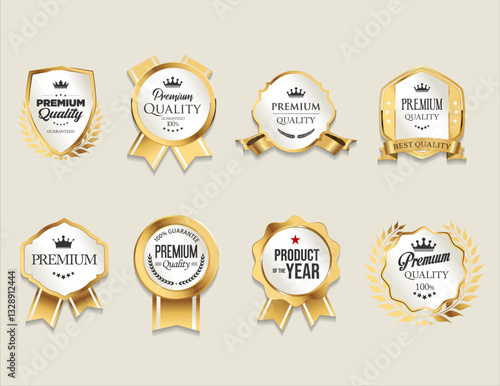 Realistic elegant sale frame badge and label vector collection. Luxury royal design vector illustration 01.eps photo