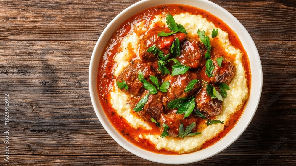 Hearty beef stew with a creamy tomato sauce Hearty beef stew with a creamy tomato sauce