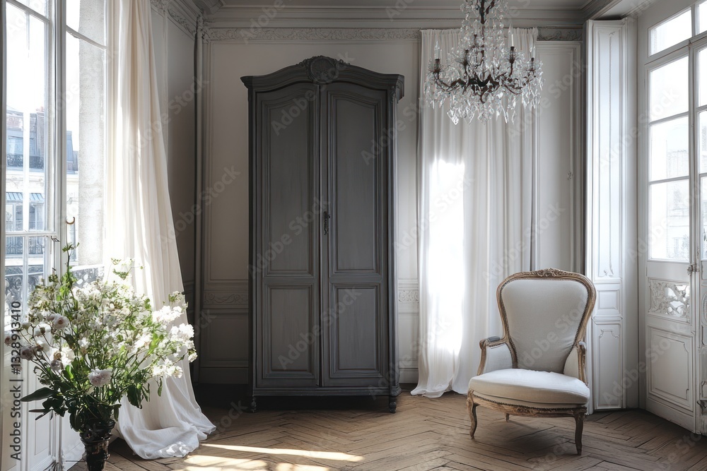 Fototapeta premium Antique Armoire in Parisian Apartment