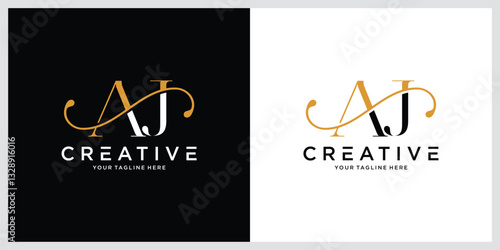 Initial AJ letter logo design vector