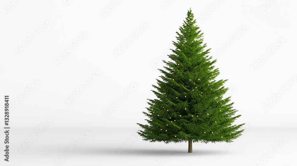 Isolated Christmas Tree with Lights on White Background Ready for Decoration Isolated Christmas Tree with Lights on White Background Ready for Decoration