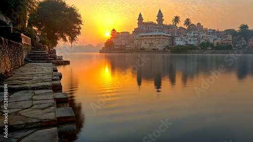 Sunrise over Lake Pichola, Udaipur, India