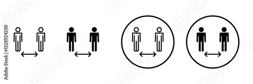 Social distance icon vector. social distancing sign and symbol. self quarantine sign