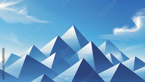 Majestic Blue Peaks: An Abstract Oasis