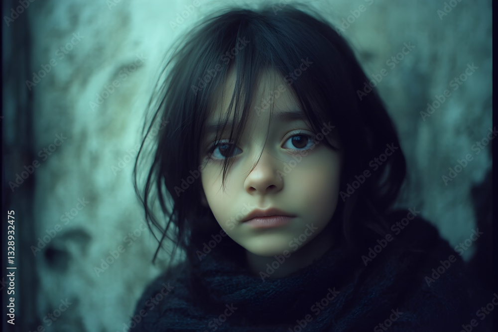 portrait of a girl who needs help and care portrait of a girl who needs help and care