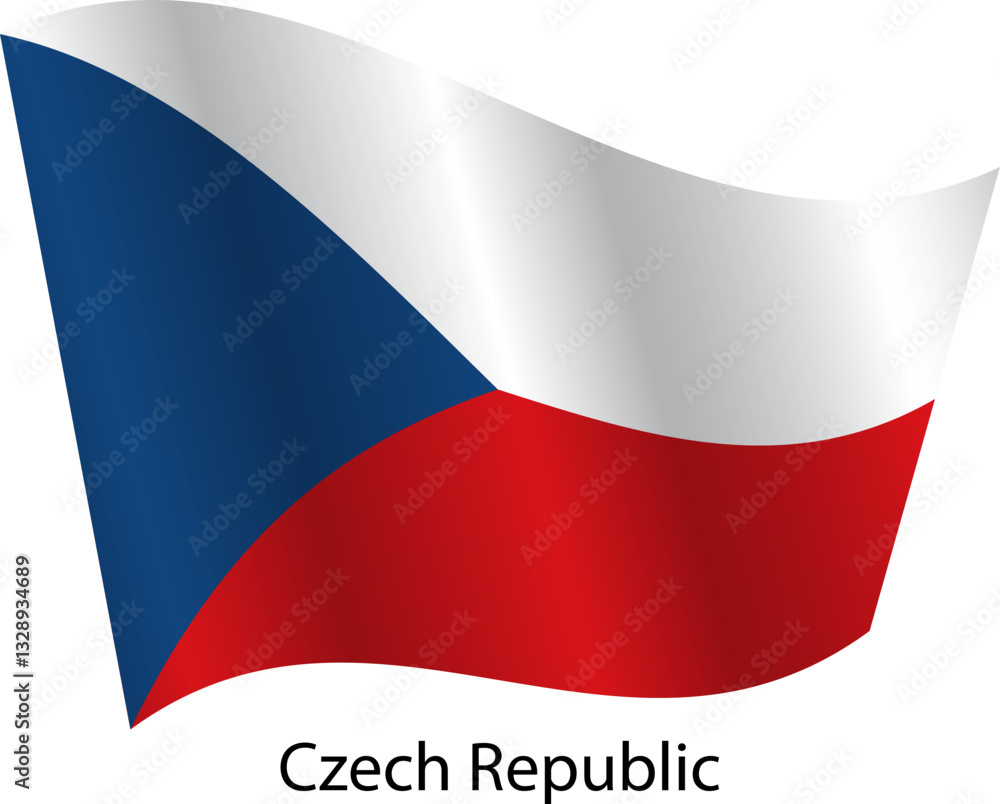 Flag of the country Czech Republic on a white background Flag of the country Czech Republic on a white background