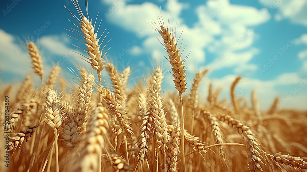 Golden wheat field under a blue sky. (1) Golden wheat field under a blue sky. (1)