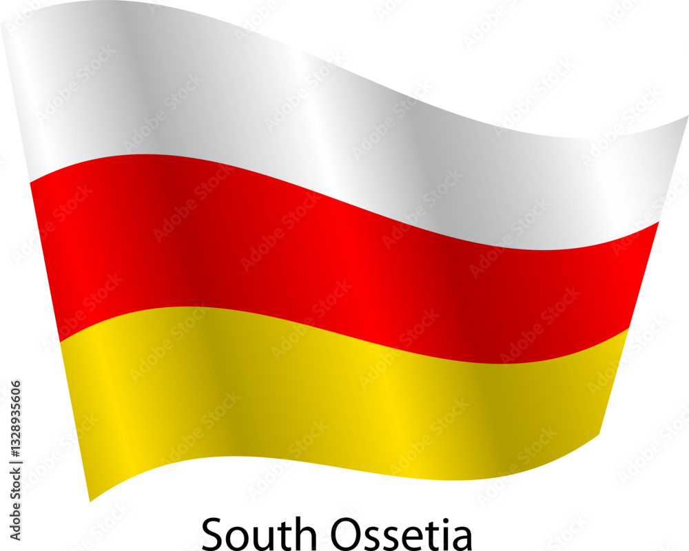 Flag of the country South Ossetia on a white background Flag of the country South Ossetia on a white background