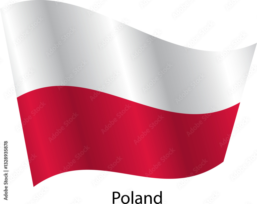 Flag of the country Poland on a white background Flag of the country Poland on a white background