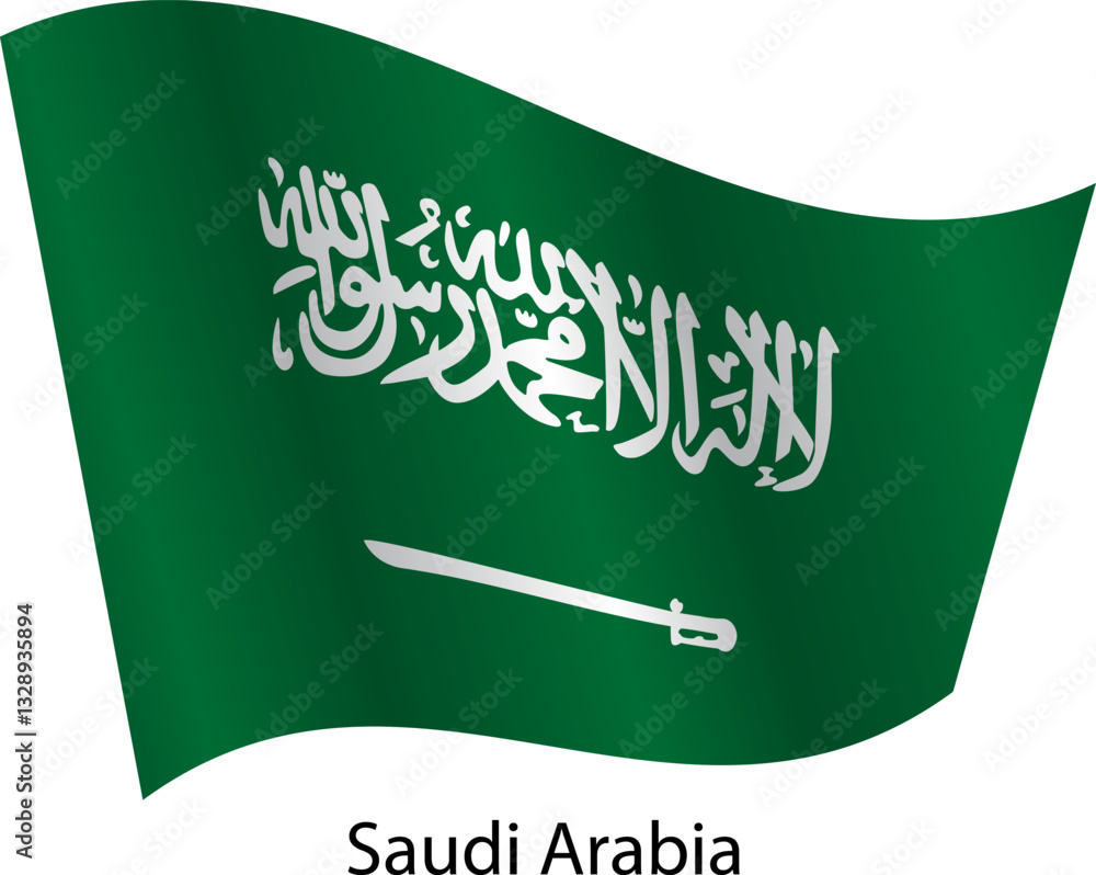 Flag of the country Saudi Arabia on a white background Flag of the country Saudi Arabia on a white background