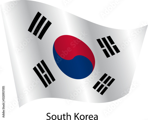 Flag of the country South Korea on a white background