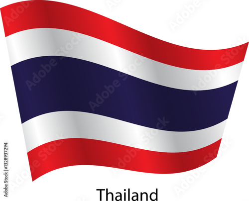 Flag of the country Thailand on a white background Free Download Flag of the country Thailand on a white background - GFXLoad
