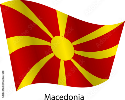 Flag of the country Macedonia on a white background