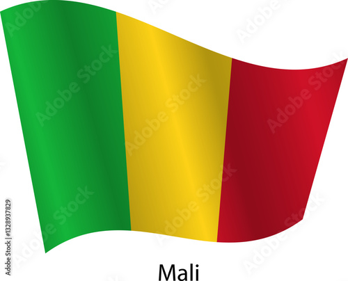 Flag of the country Mali on a white background