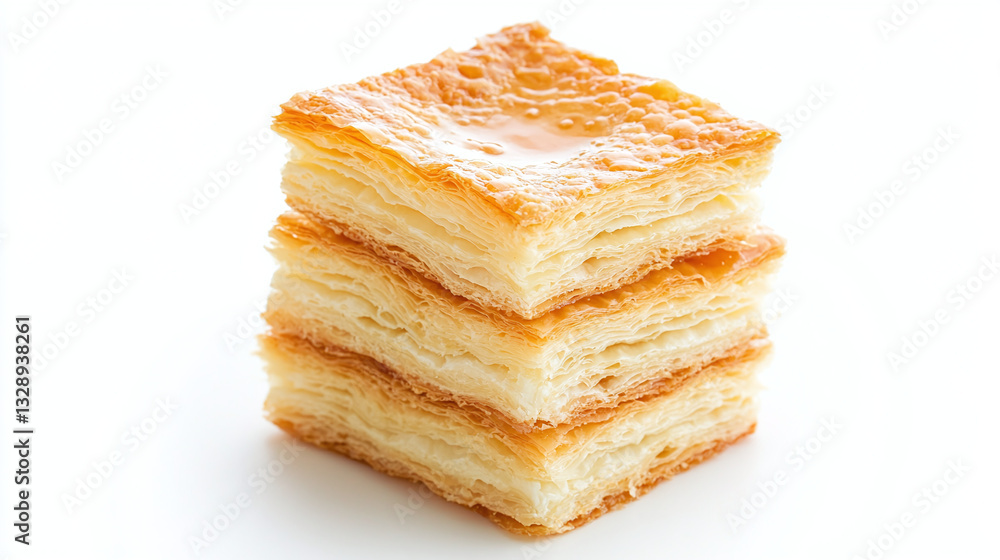 Stacked Puff Pastry Squares - A Delightful Treat Stacked Puff Pastry Squares - A Delightful Treat