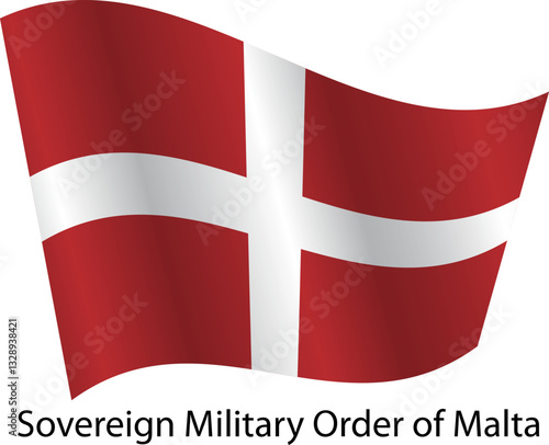 Flag of the country Sovereign Military Order of Malta on a white background