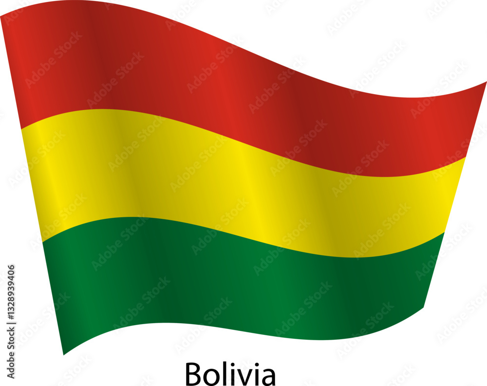 Fototapeta premium Flag of the country Bolivia on a white background