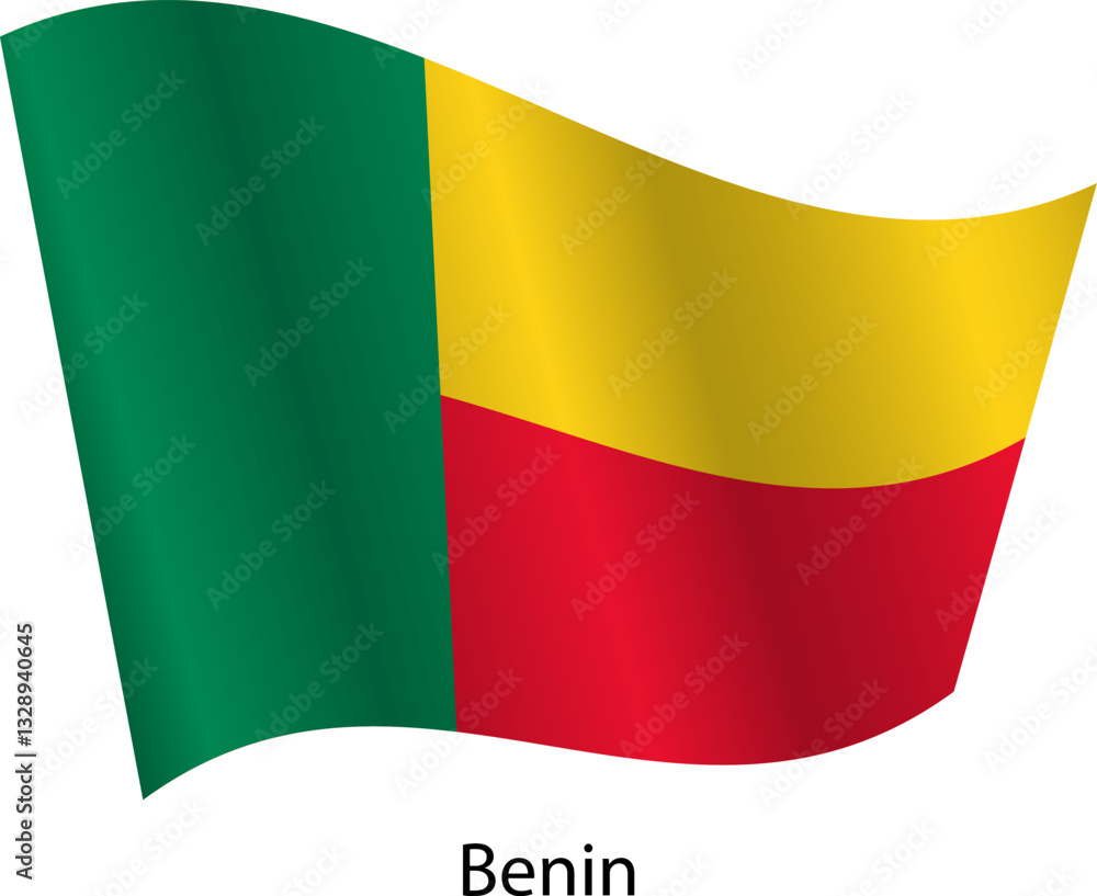 Obraz premium Flag of the country Benin on a white background