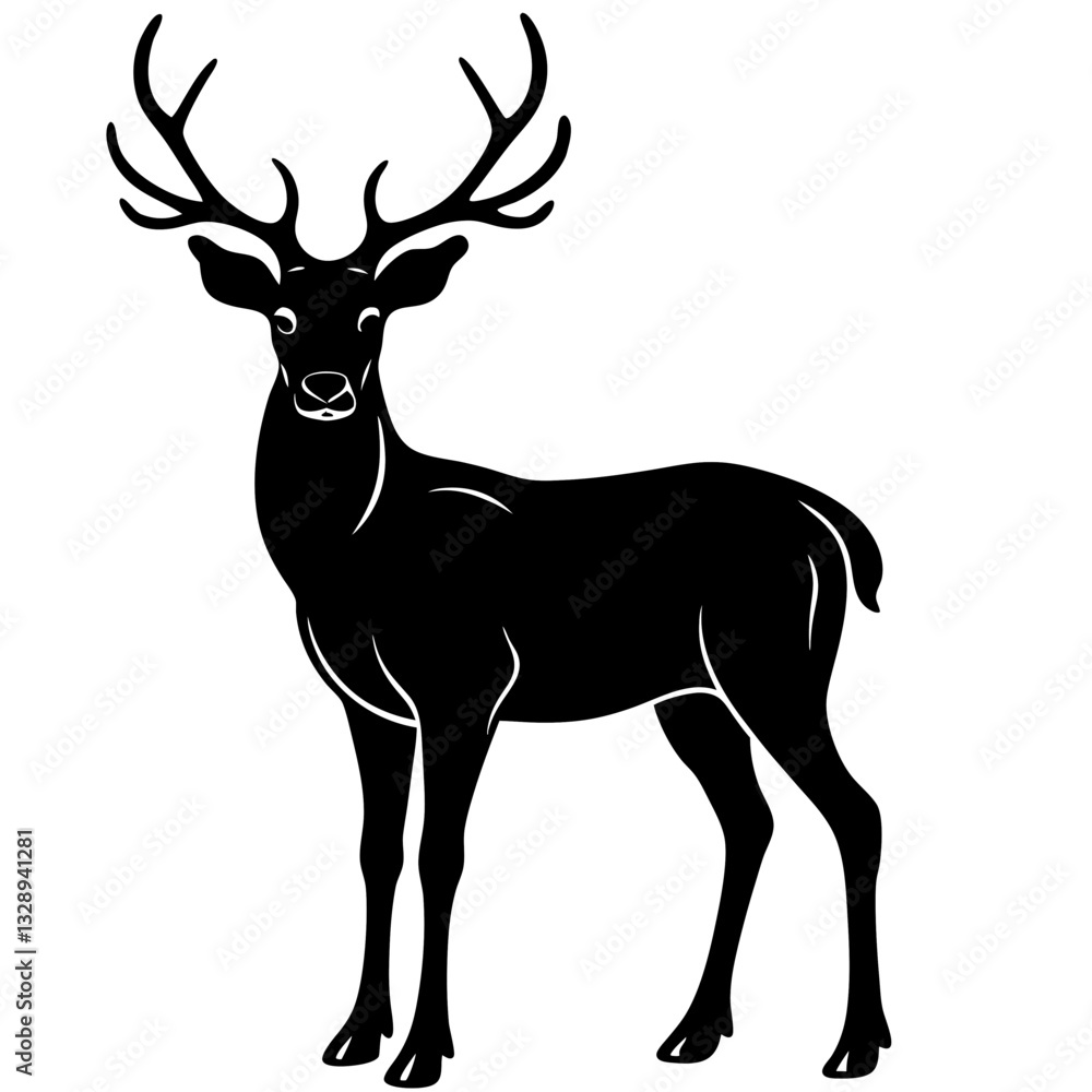 Fototapeta premium a stunning black silhouette of a deer standing tall